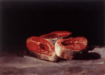  Goya Pintura - Bodegón Tres filetes de salmón Francisco de Goya
